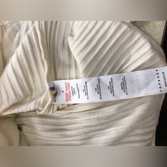 Topshop White Asymmetrical Long Sleeve Blouse Size S - Picture 4 of 4